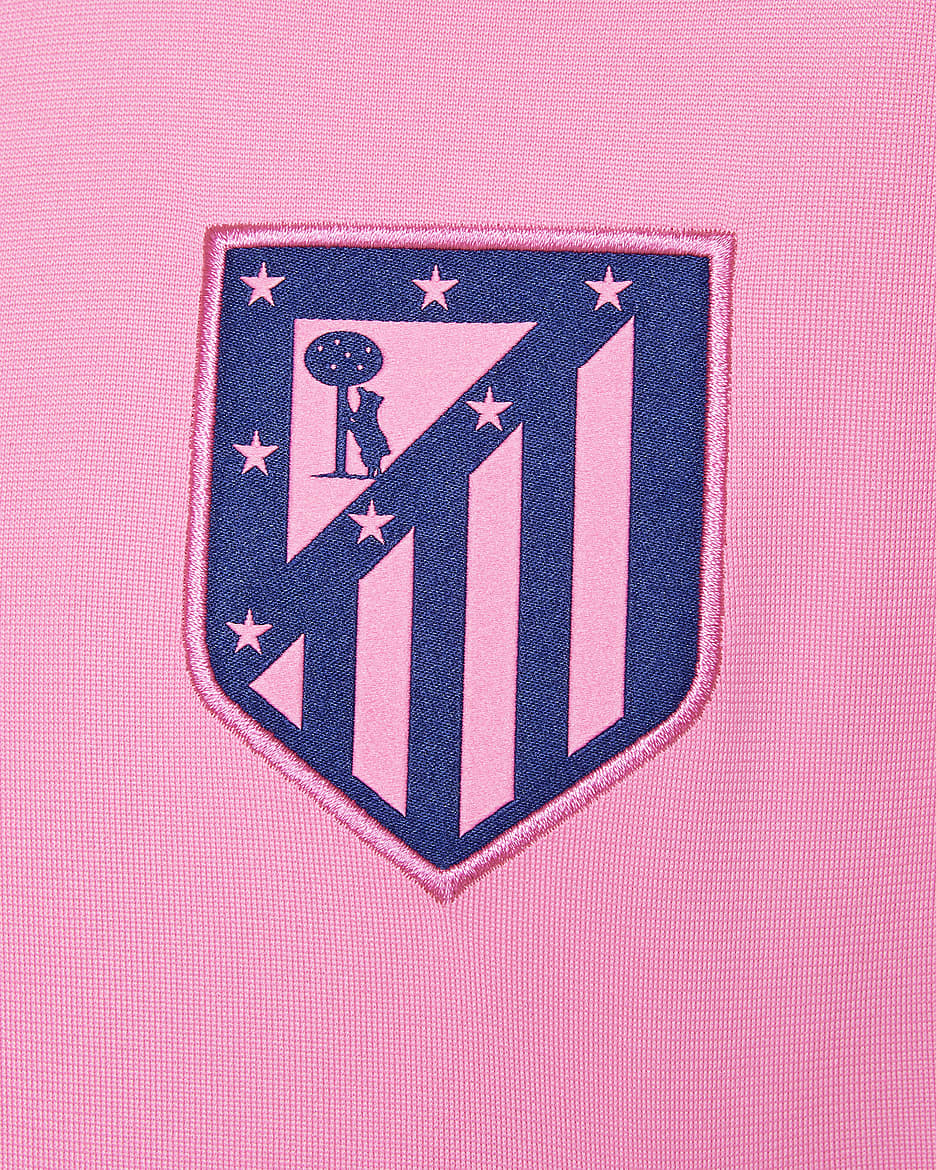 3e survêtement de foot en maille Nike Dri-FIT Atlético Madrid Strike pour ado - Pink Glow/Blue Void/Blue Void