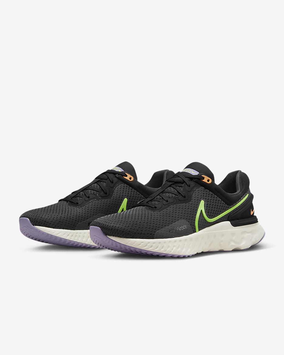 Nike React Miler 3 Men's Road Running Shoes - Anthracite/Black/White/Ghost Green