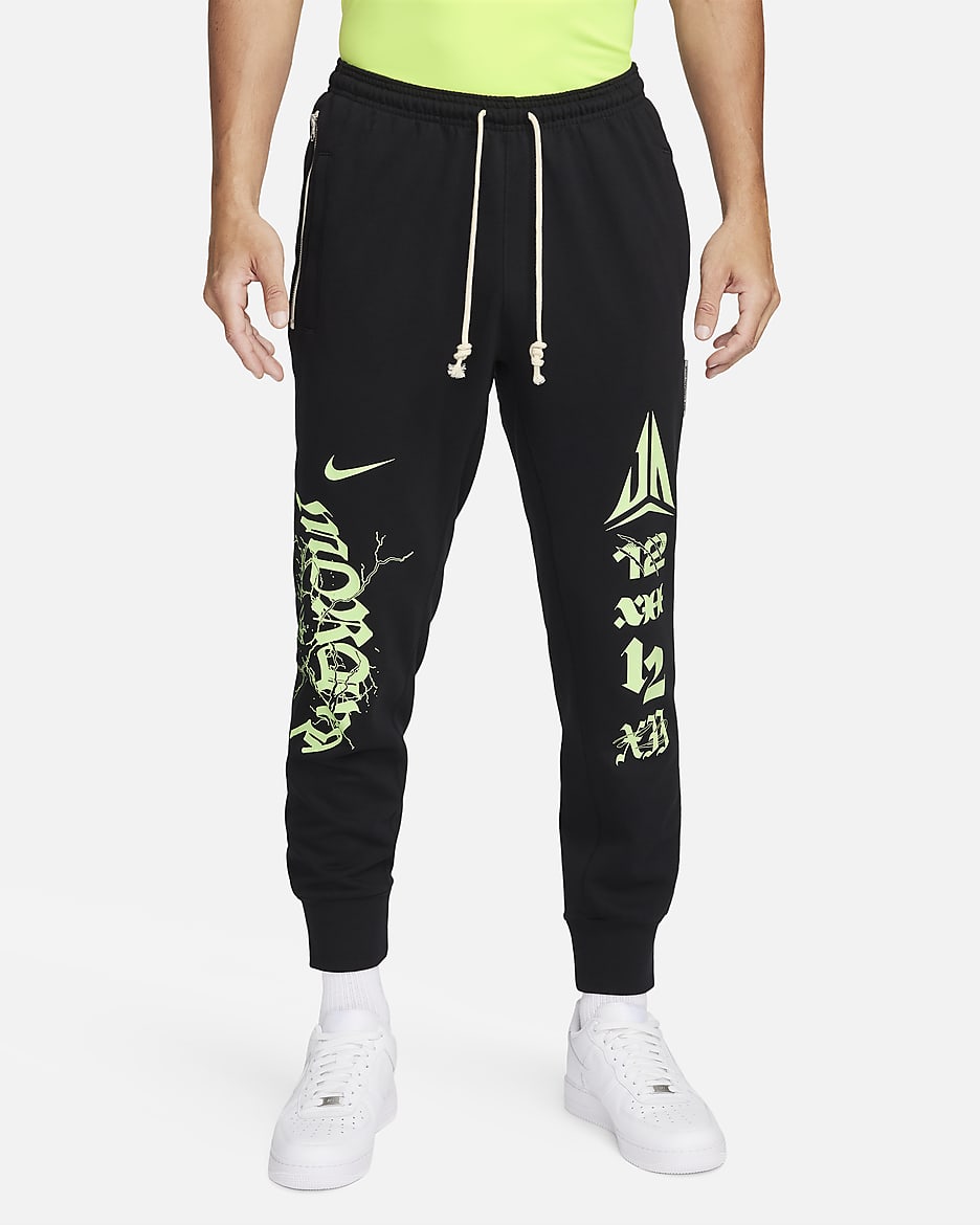 Pants de básquetbol Dri-FIT para hombre Ja Standard Issue - Negro/Avalancha lima