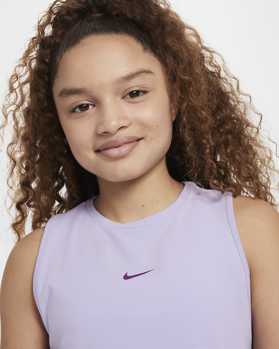 Nike Pro Girls' Dri-FIT Training Tank Top - Hydrangeas/Viotech