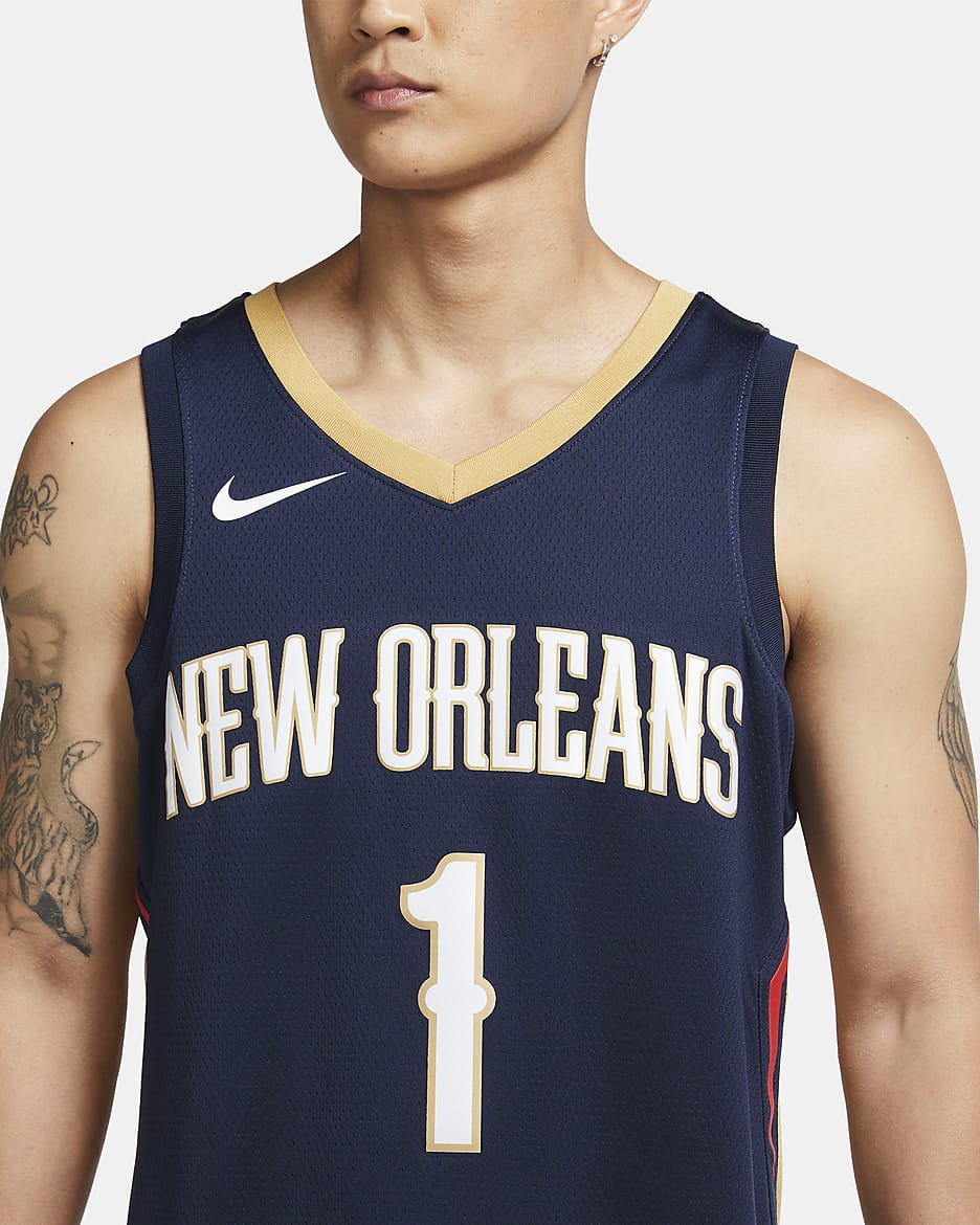 Zion Williamson Pelicans Icon Edition 2020 Nike NBA Swingman Jersey - College Navy/Club Gold