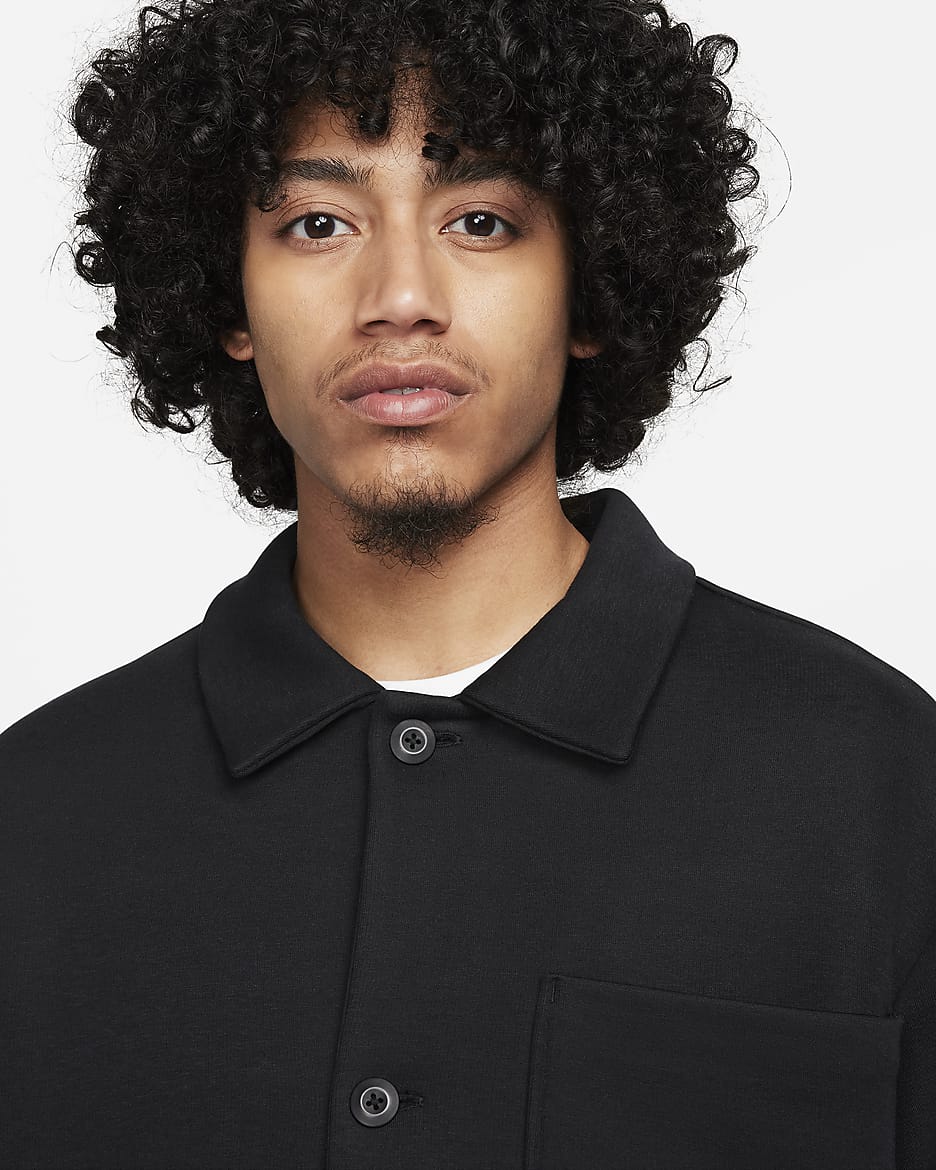 Surchemise oversize Nike Sportswear Tech Fleece Reimagined pour homme - Noir/Noir