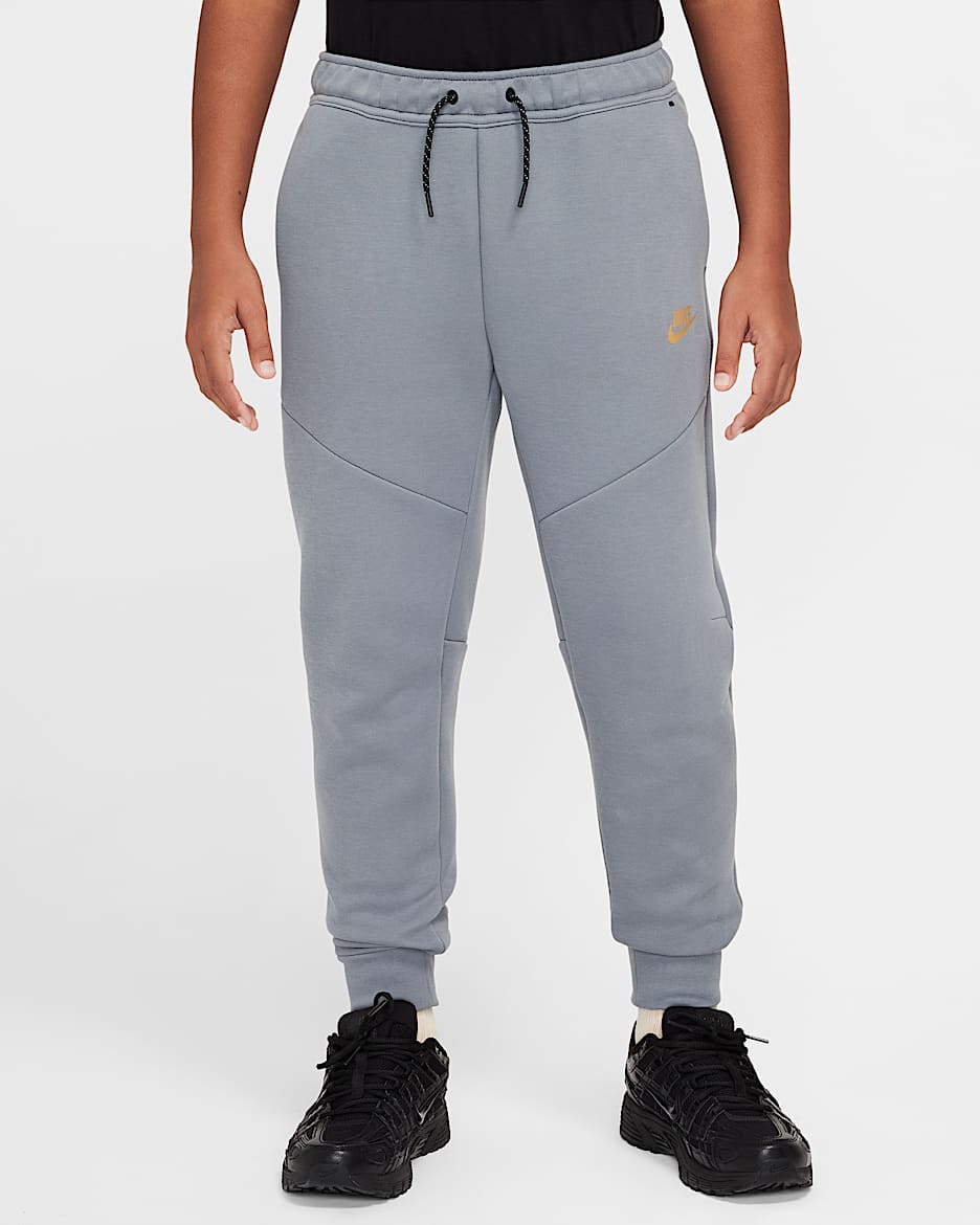 Nike Sportswear Tech Fleece Older Kids' (Boys') Joggers - Cool Grey/Black/Metallic Gold