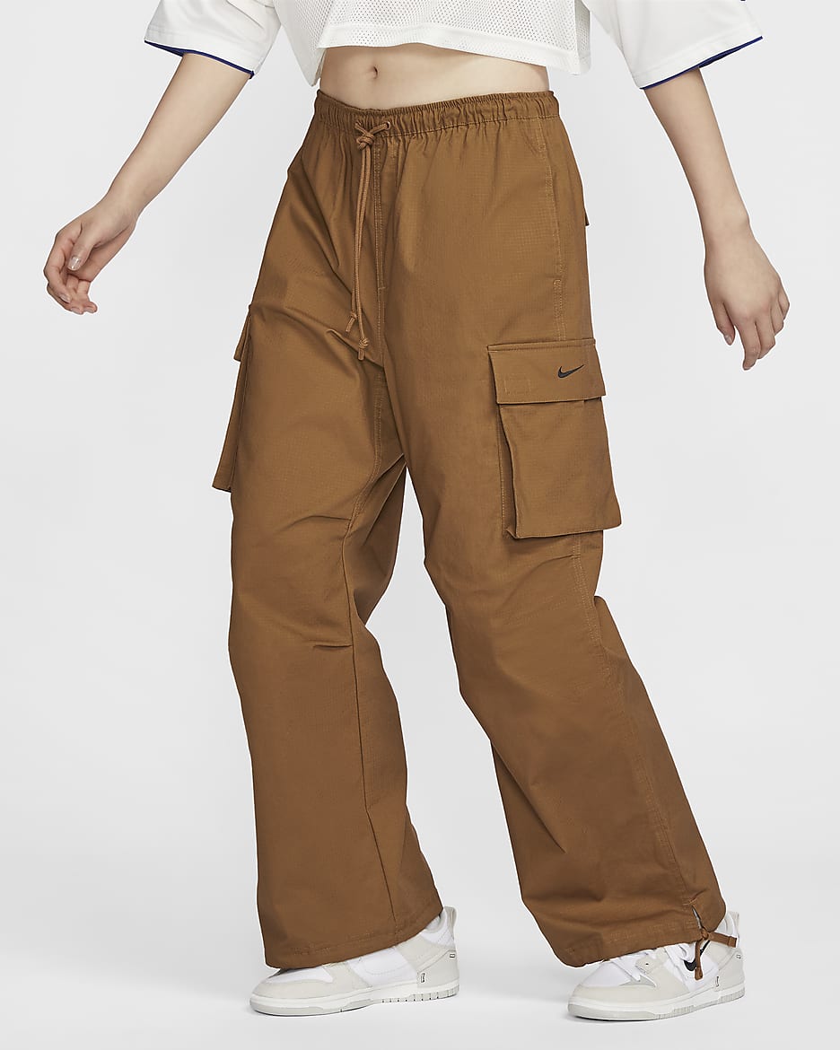 Nike Sportswear Women's Mid-Rise Cargo Trousers - Light British Tan/Black