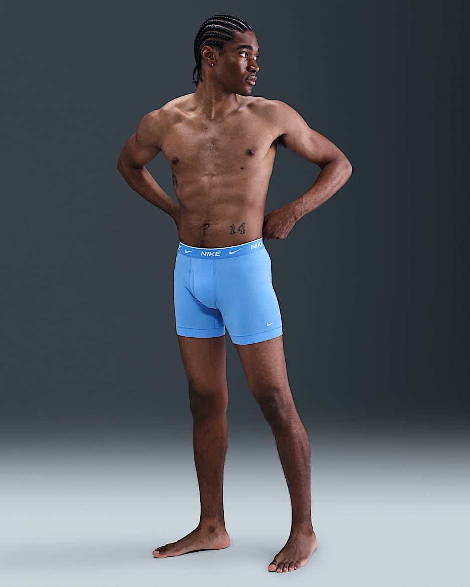 Nike Dri-FIT Essential Cotton Stretch Men's Boxer Briefs (3-Pack) - Azure
