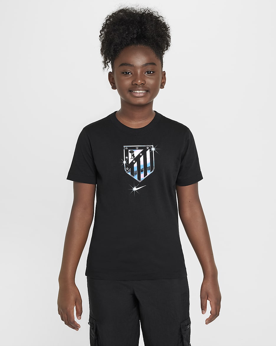Atlético Madrid Nike fotball-T-skjorte til store barn - Svart