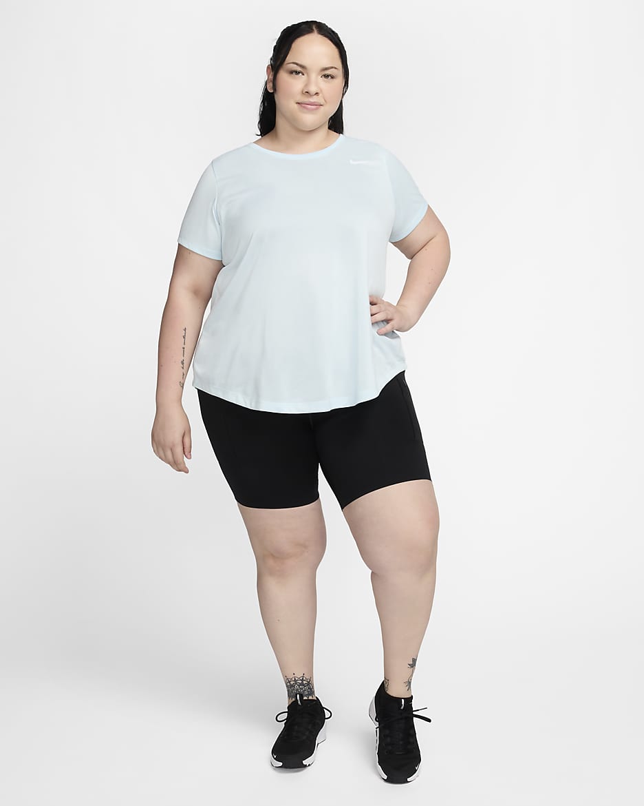 Playera para mujer (talla grande) Nike Dri-FIT - Azul glacial/Puro/Jaspeado/Blanco