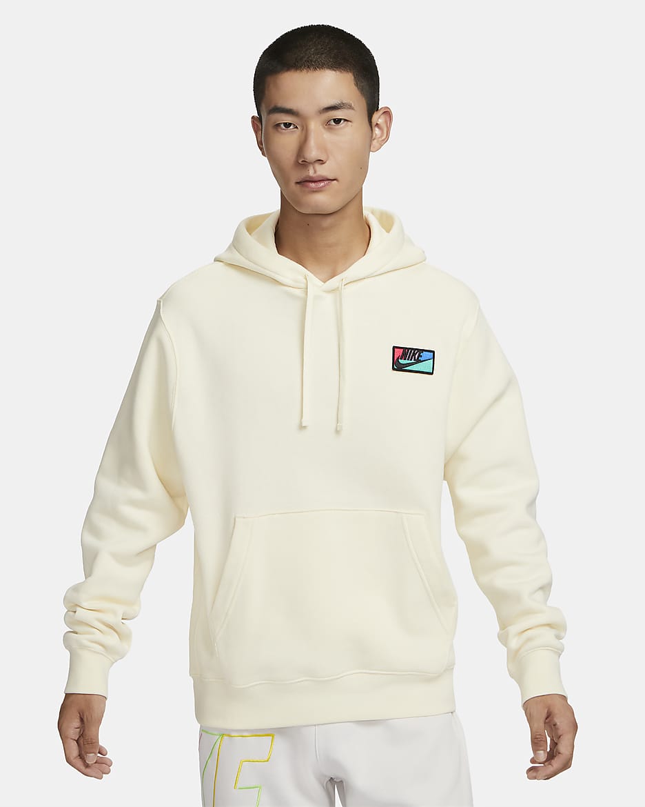 Nike Club Fleece Men's Patch Pullover Hoodie - Coconut Milk/Coconut Milk
