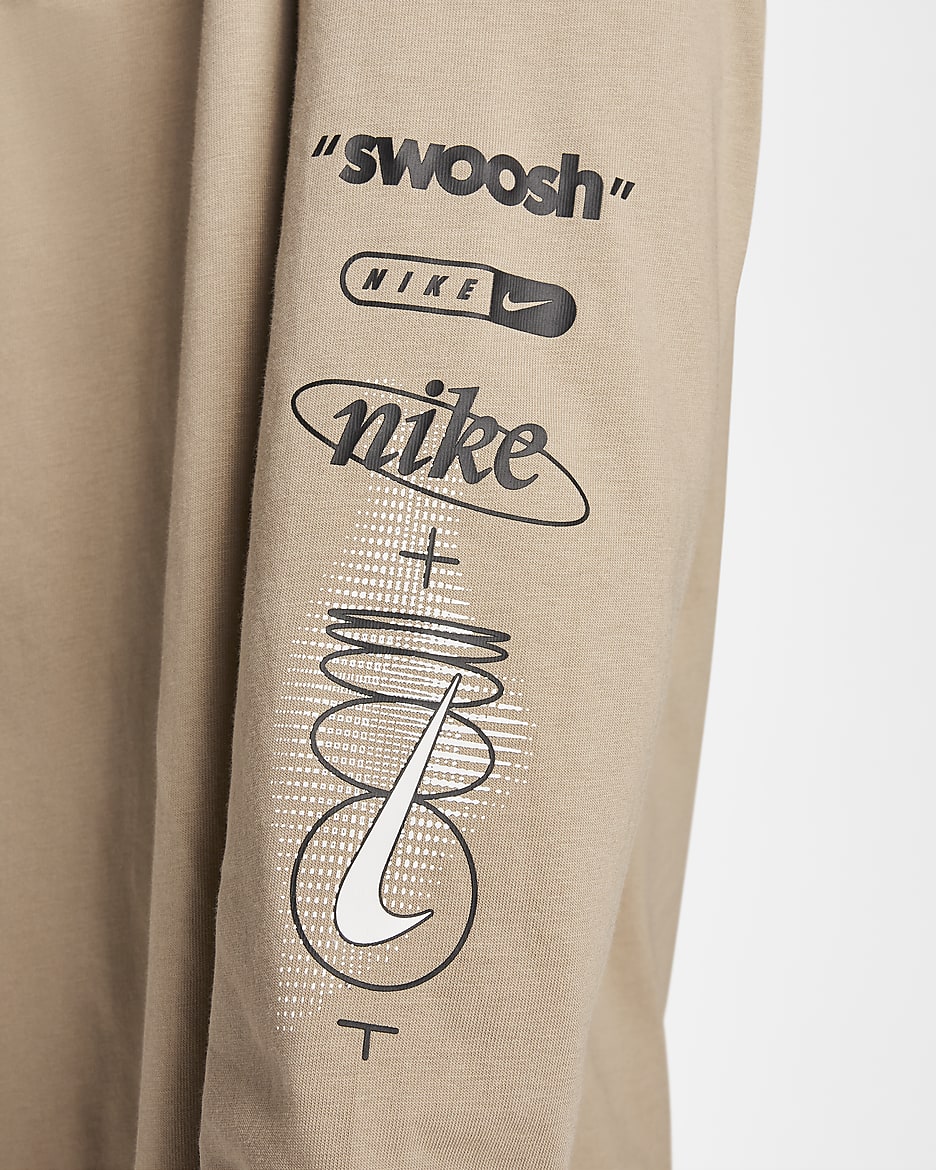 T-shirt à manches longues Nike Sportswear pour femme - Khaki/Blanc