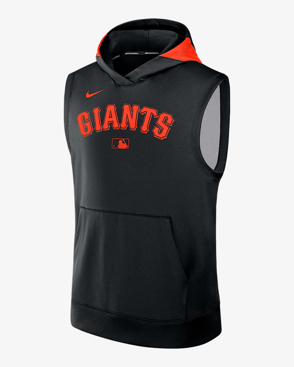 Sudadera con gorro sin cierre ni mangas Nike Dri-FIT de la MLB para hombre San Francisco Giants Authentic Collection - Negro