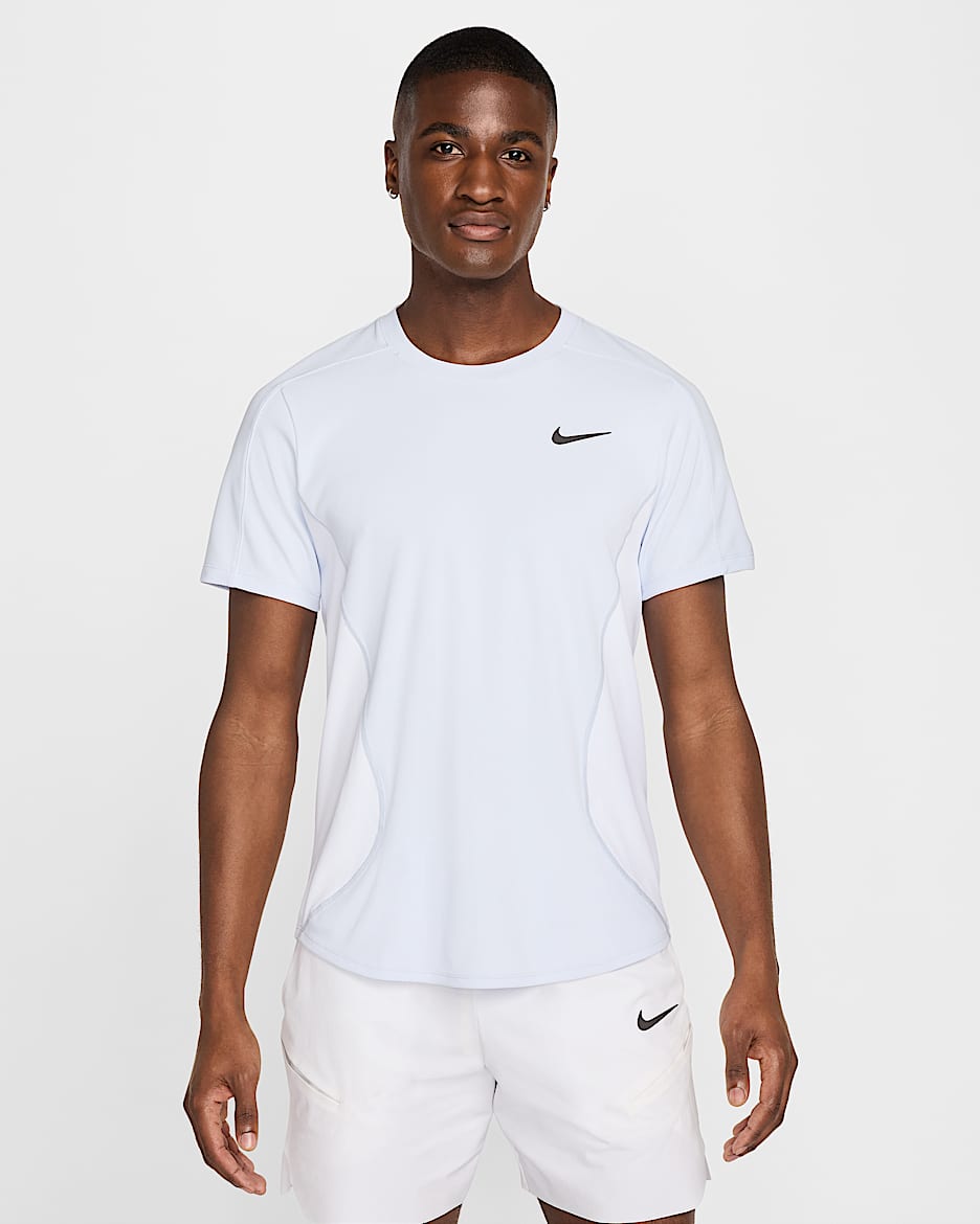 Playera de tenis Dri-FIT para hombre Nike Court Slam - Gris fútbol/Blanco/Ceniza medio