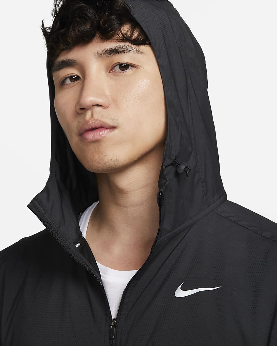 เสื้อแจ็คเก็ตวิ่ง Repel ผู้ชาย Nike Windrunner - ดำ/ดำ