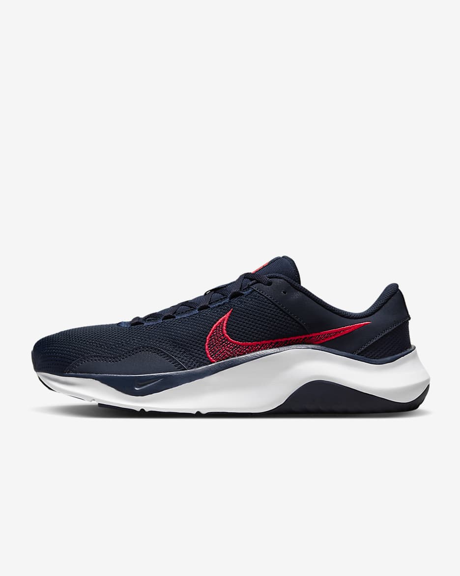 Nike Legend Essential 3 Next Nature Men's Workout Shoes - Obsidian/Obsidian/Bright Crimson