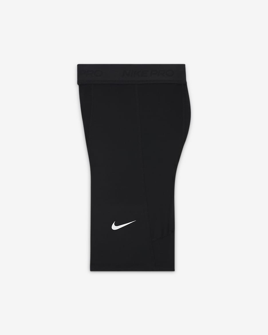 Shorts Dri-FIT para niño talla grande (talla amplia) Nike Pro - Negro/Negro/Blanco