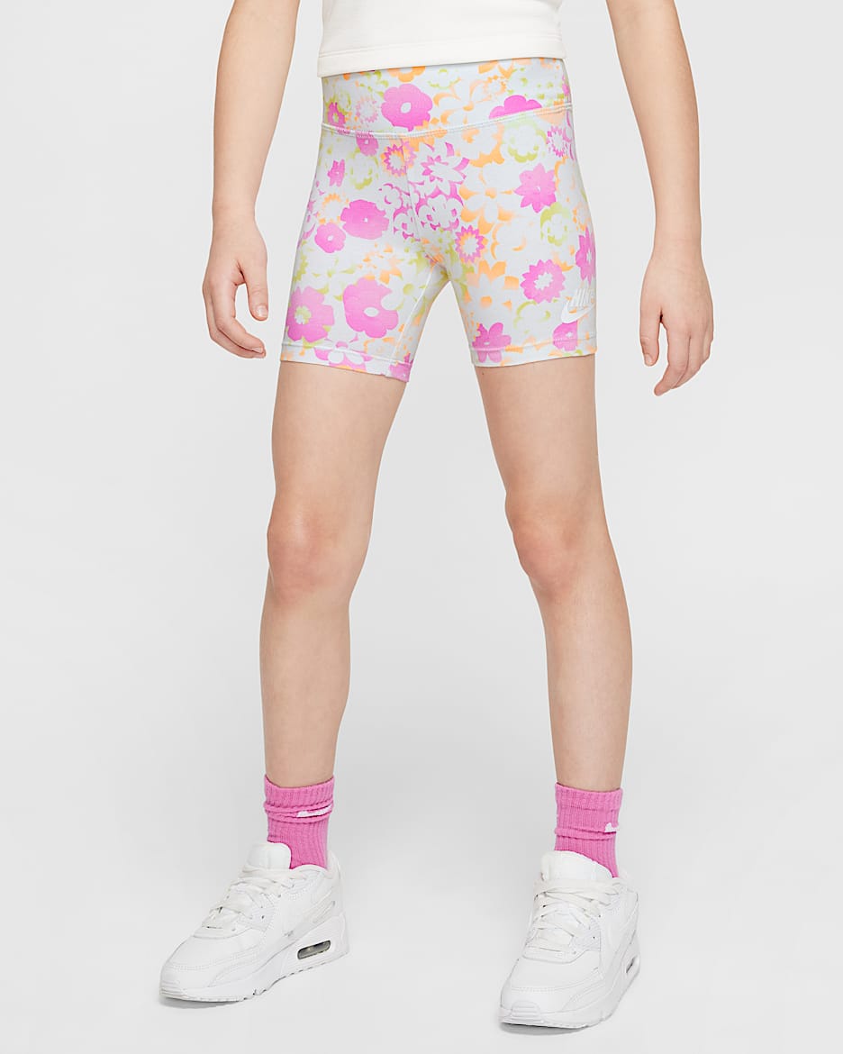 Nike Flow-Ral Little Kids' Printed Bike Shorts - Pure Platinum