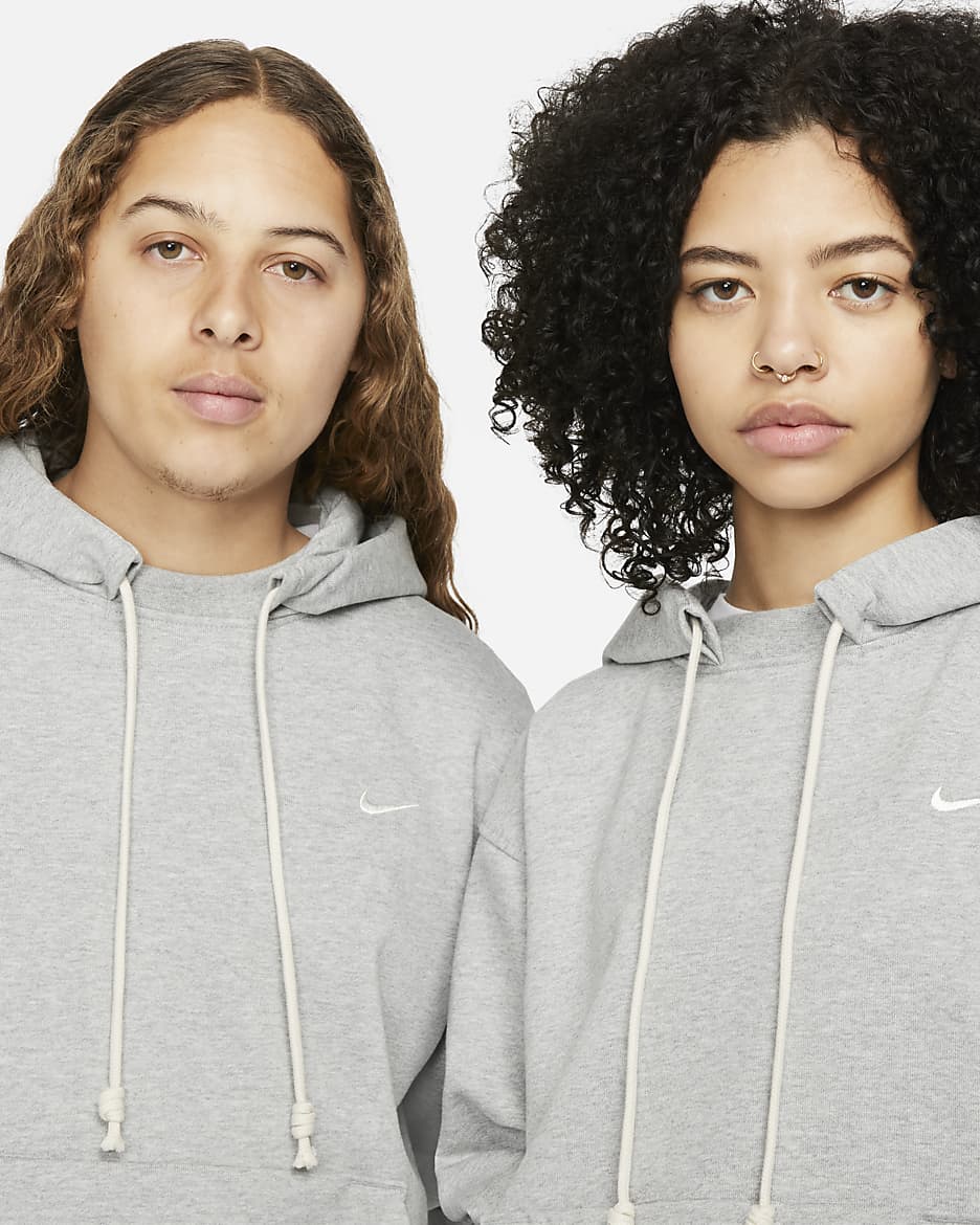 Nike Standard Issue Men's Dri-FIT Pullover Basketball Hoodie - Dark Grey Heather/Pale Ivory