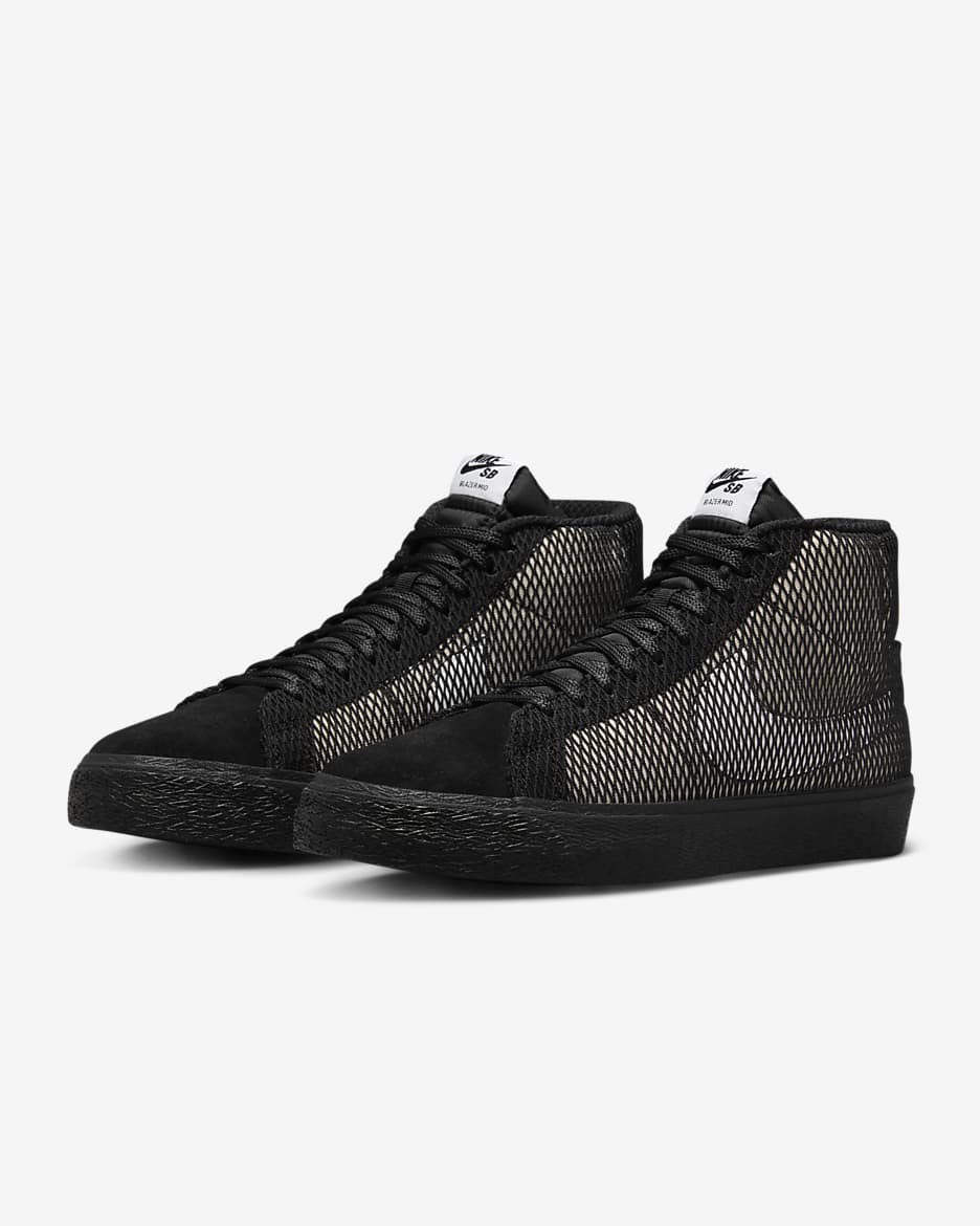 Skateboardové boty Nike SB Zoom Blazer Mid Premium - Bílá/Bílá/Černá/Černá