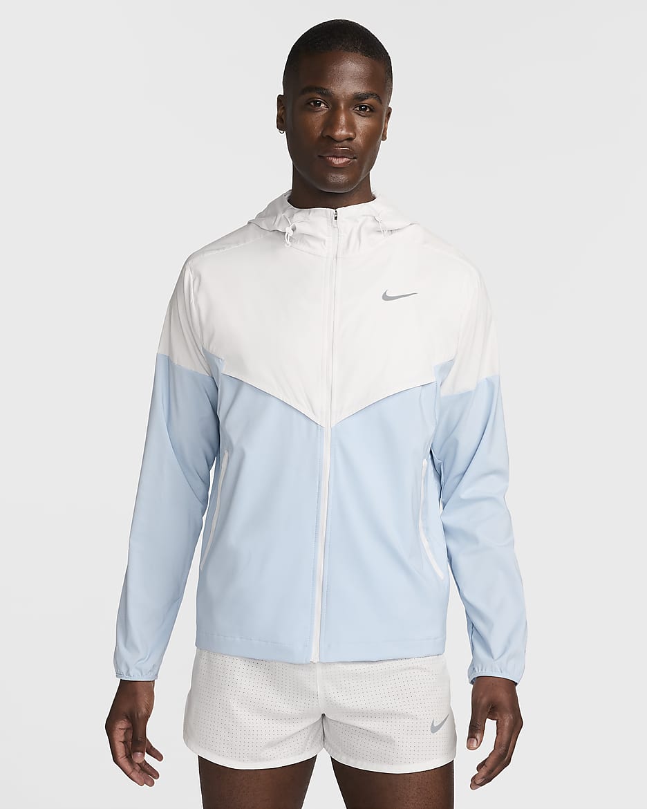 Veste de running déperlante Nike Windrunner pour homme - Platinum Tint/Light Armory Blue