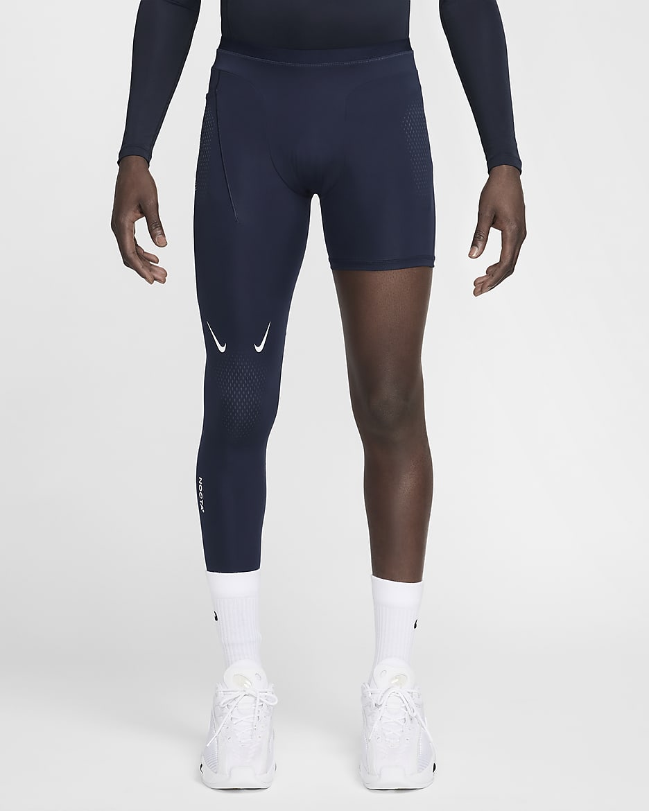 NOCTA Men's Single-Leg Basketball Tights (Right) - College Navy/White