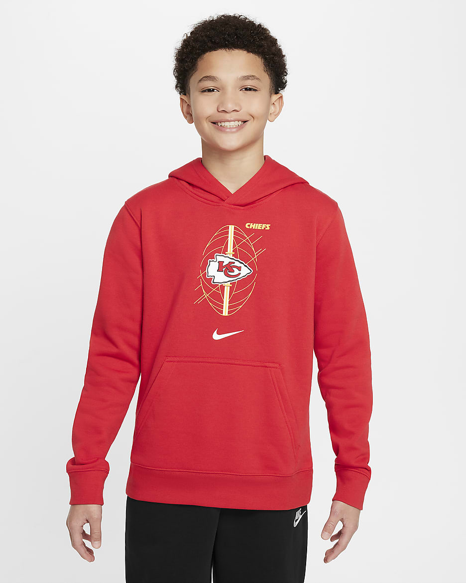 Kansas City Chiefs Icon Older Kids' Nike NFL Pullover Hoodie - University Red