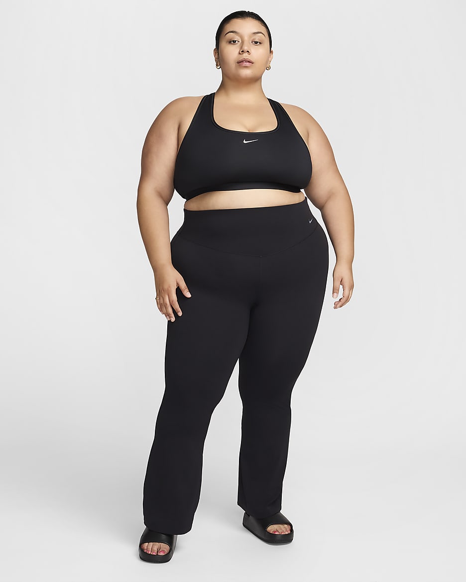 Nike Zenvy Women's High-Waisted Flared Leggings (Plus Size) - Black/Black