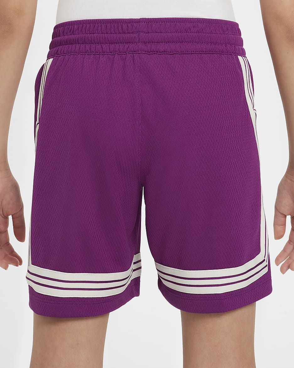 Shorts de básquetbol para niña talla grande Nike Fly Crossover - Violeta viotech/Hueso claro/Hueso claro