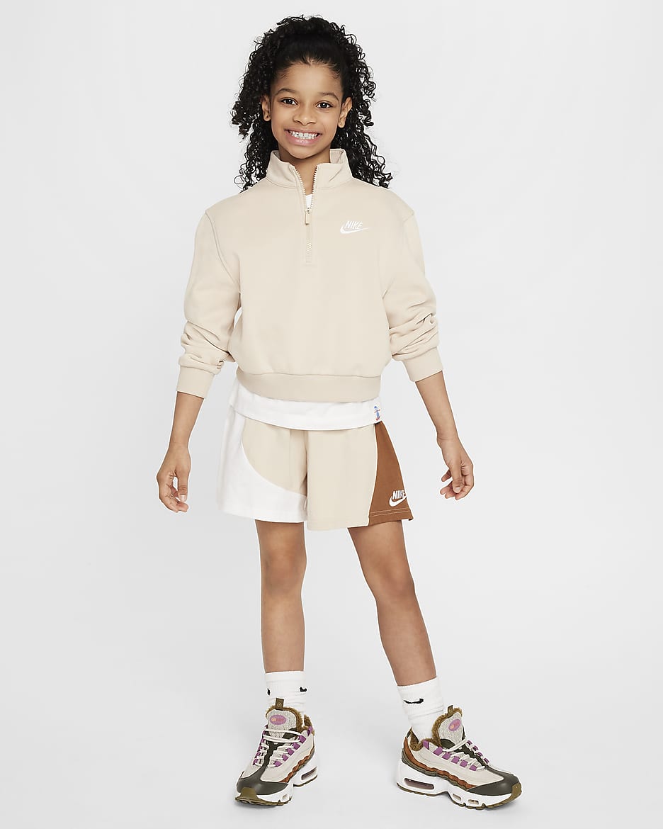 Nike Sportswear Jersey-Shorts für ältere Kinder (Mädchen) - Sanddrift/Weiß/Light British Tan/Weiß