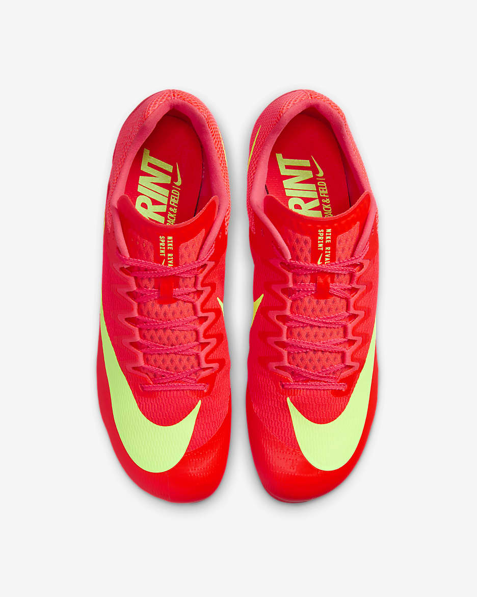 Nike Zoom Rival Track & Field Sprinting Spikes - Bright Crimson/Hyper Orange/Lime Blast/Washed Coral