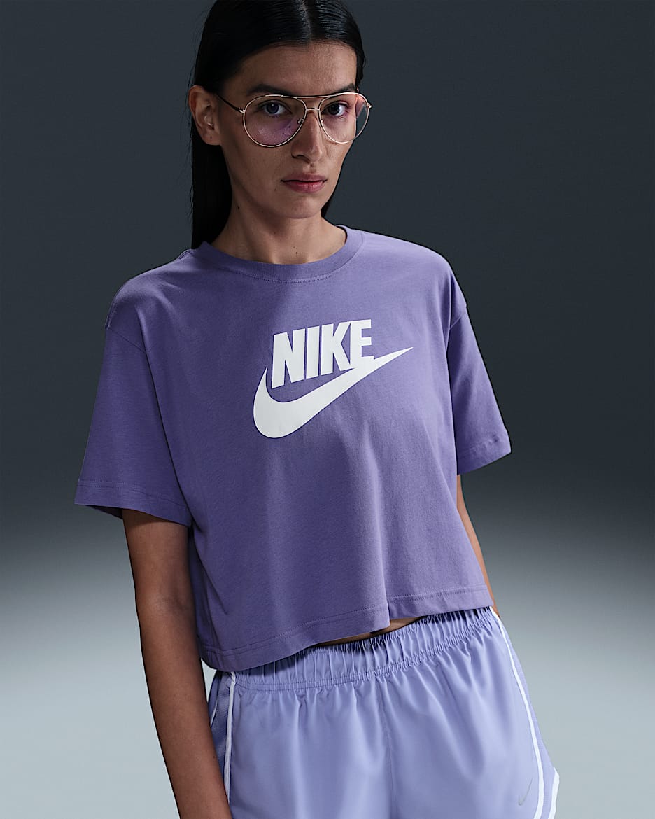 Nike Sportswear Essential Women's Cropped Logo T-Shirt - Dusty Amethyst