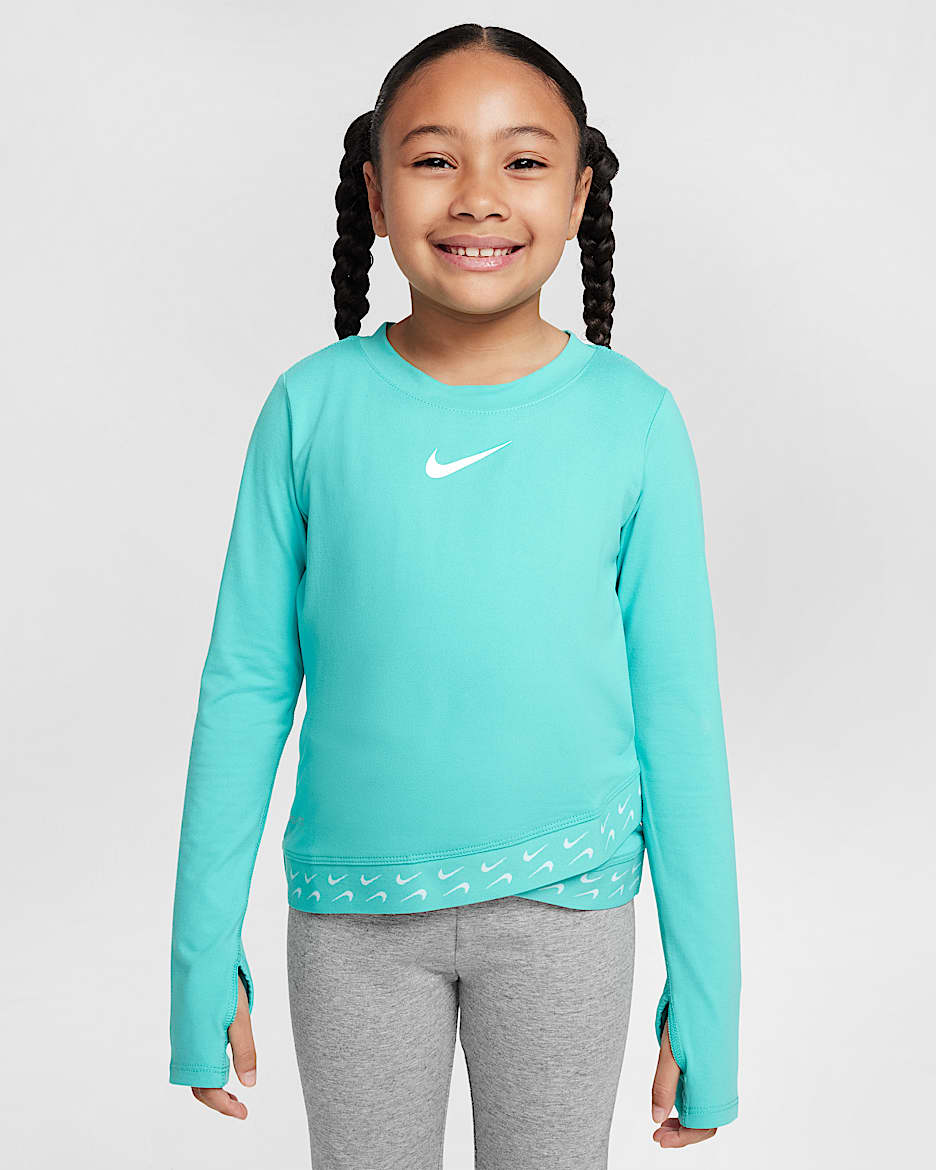 Playera con dobladillo para niños de preescolar Nike Dri-FIT "All Day Play" - Escarcha verde