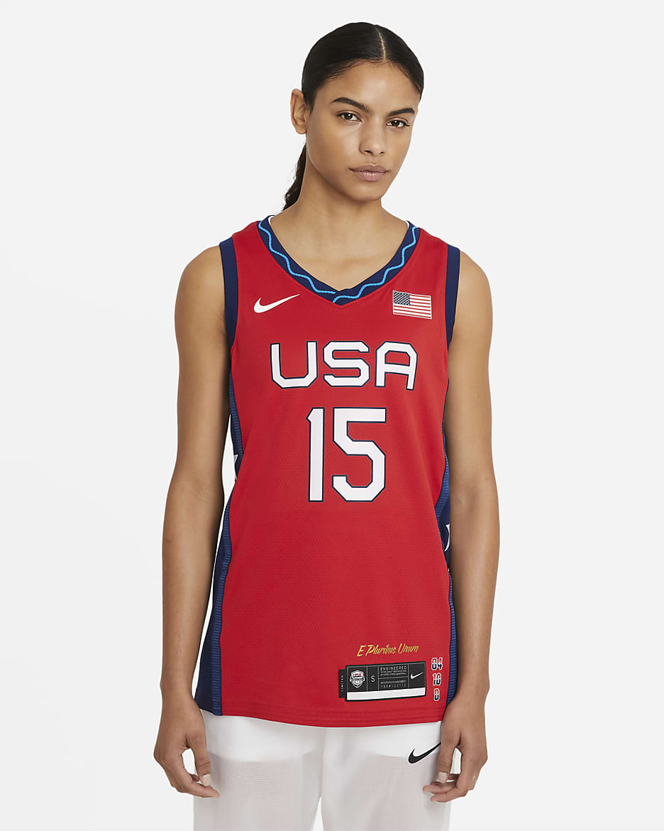 Jersey de básquetbol para mujer Nike Team USA (Brittney Griner) (Road) - Rojo deportivo/Blanco