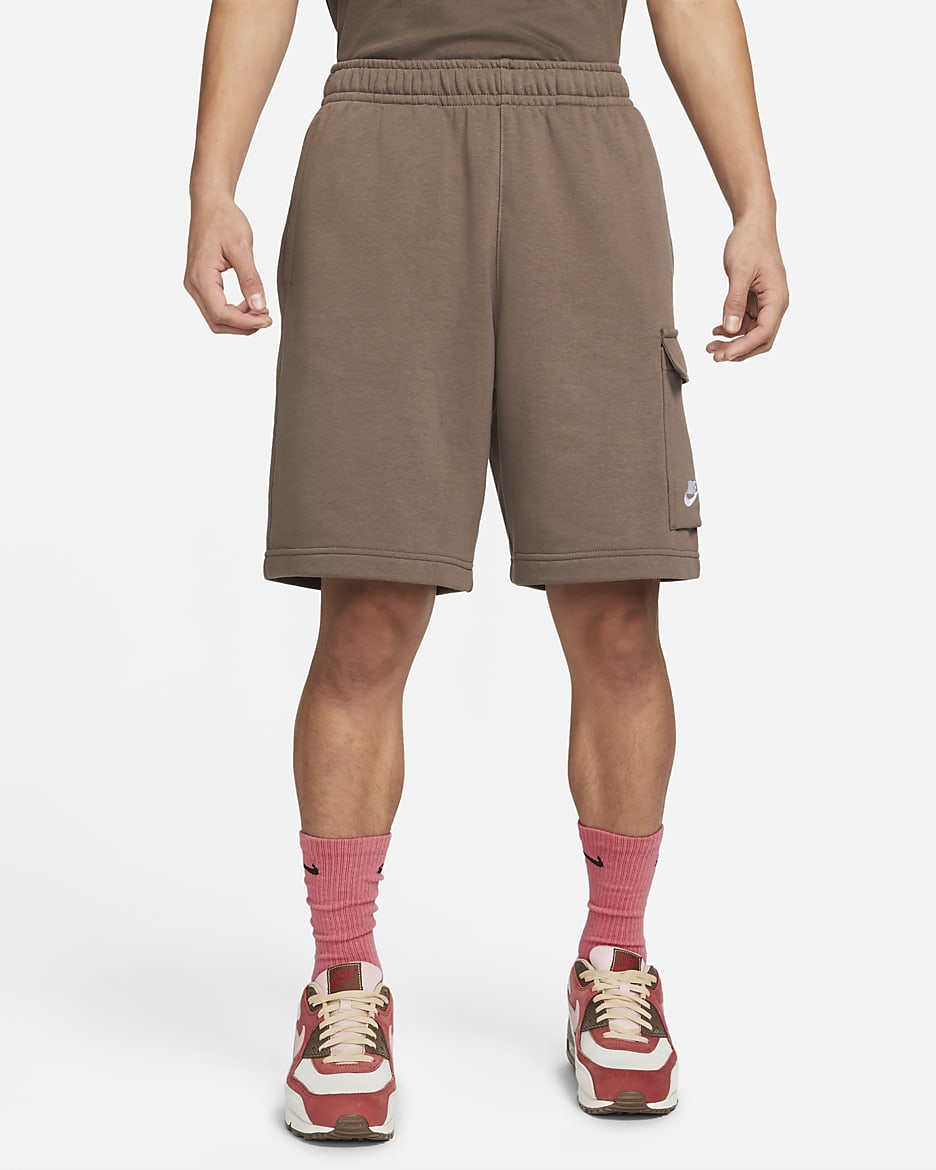 Nike Sportswear Club 男款法國毛圈布工作短褲 - Ironstone/Ironstone/白色