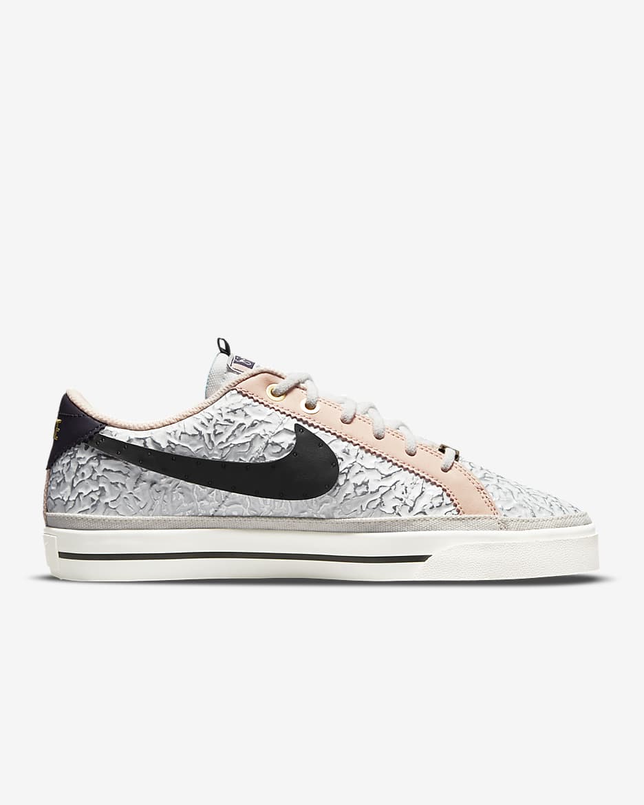 Nike Court Legacy Serena Williams Design Crew 女鞋 - Summit White/Pale Coral/Metallic Gold/Cave Purple