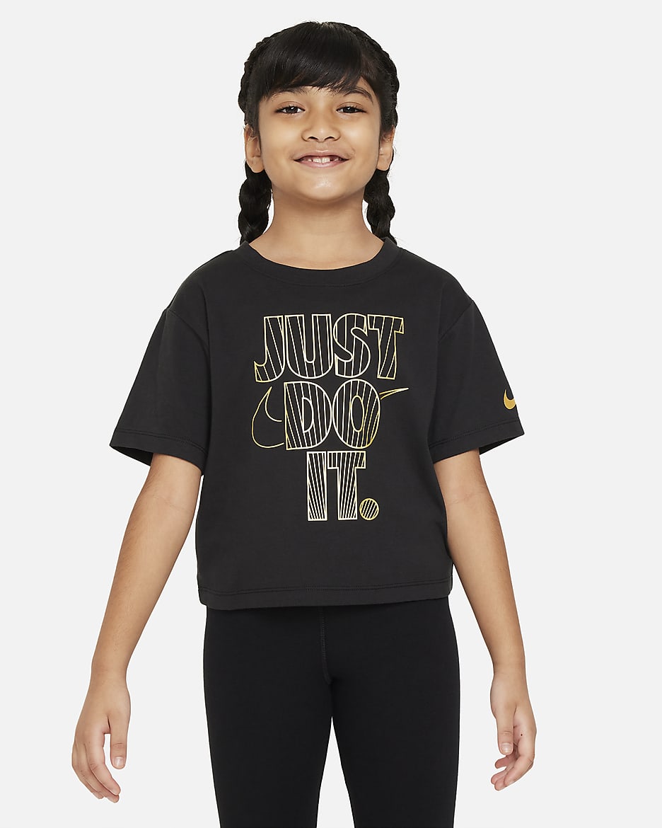 Nike Shine Boxy Tee-T-shirt til mindre børn - sort