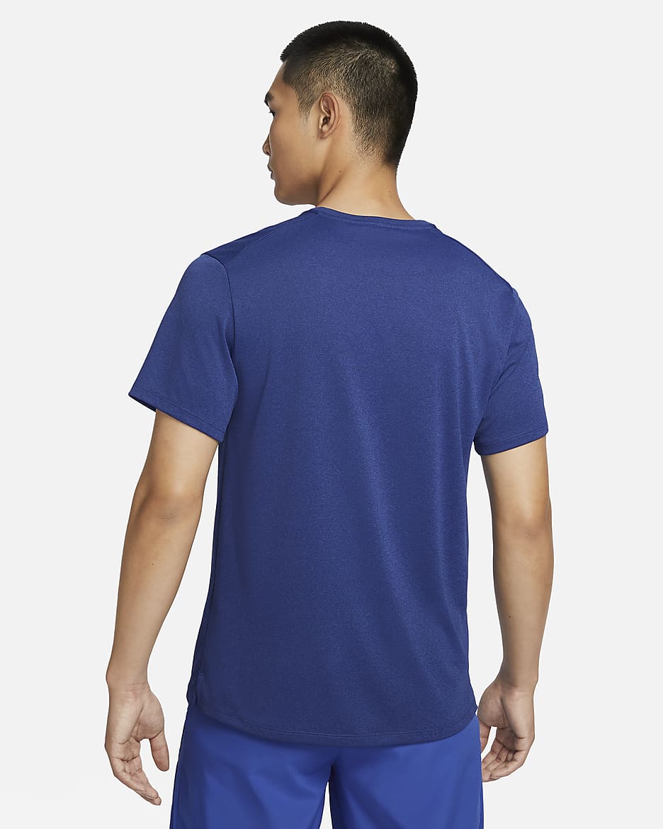 Nike Dri-FIT UV Miler Men's Short-Sleeve Running Top - Game Royal/Midnight Navy/Heather