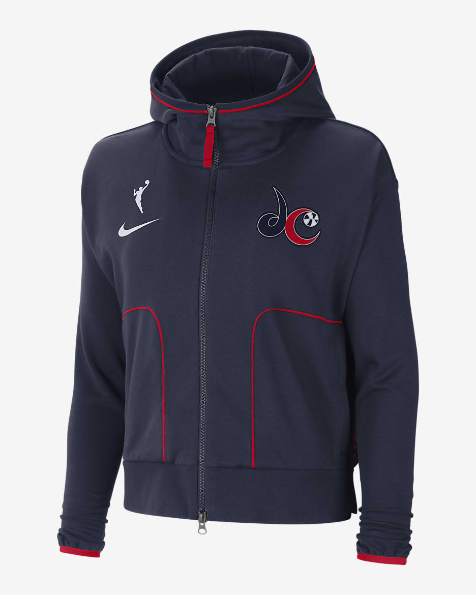 Chamarra tejida Nike WNBA para mujer Washington Mystics - Azul marino universitario/Rojo universitario/Azul marino universitario/Blanco