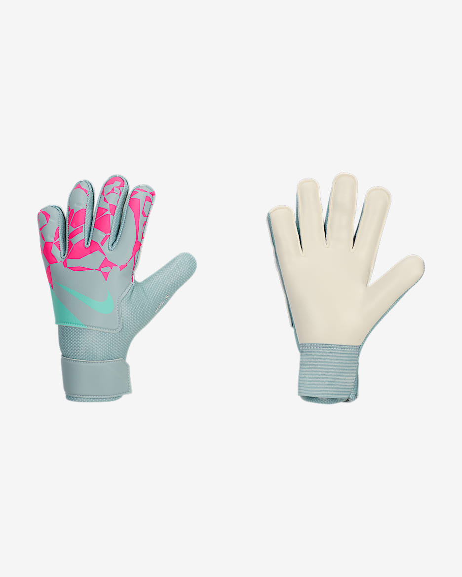 Nike Match Jr. Big Kids' Goalkeeper Soccer Gloves - Ocean Cube/Pink Blast/Aurora Green