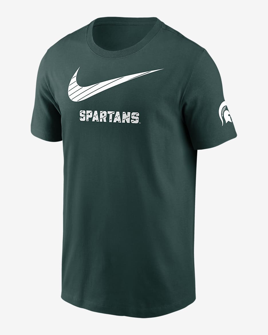 Playera universitaria Nike para hombre Michigan State Spartans Campus Mascot - Verde