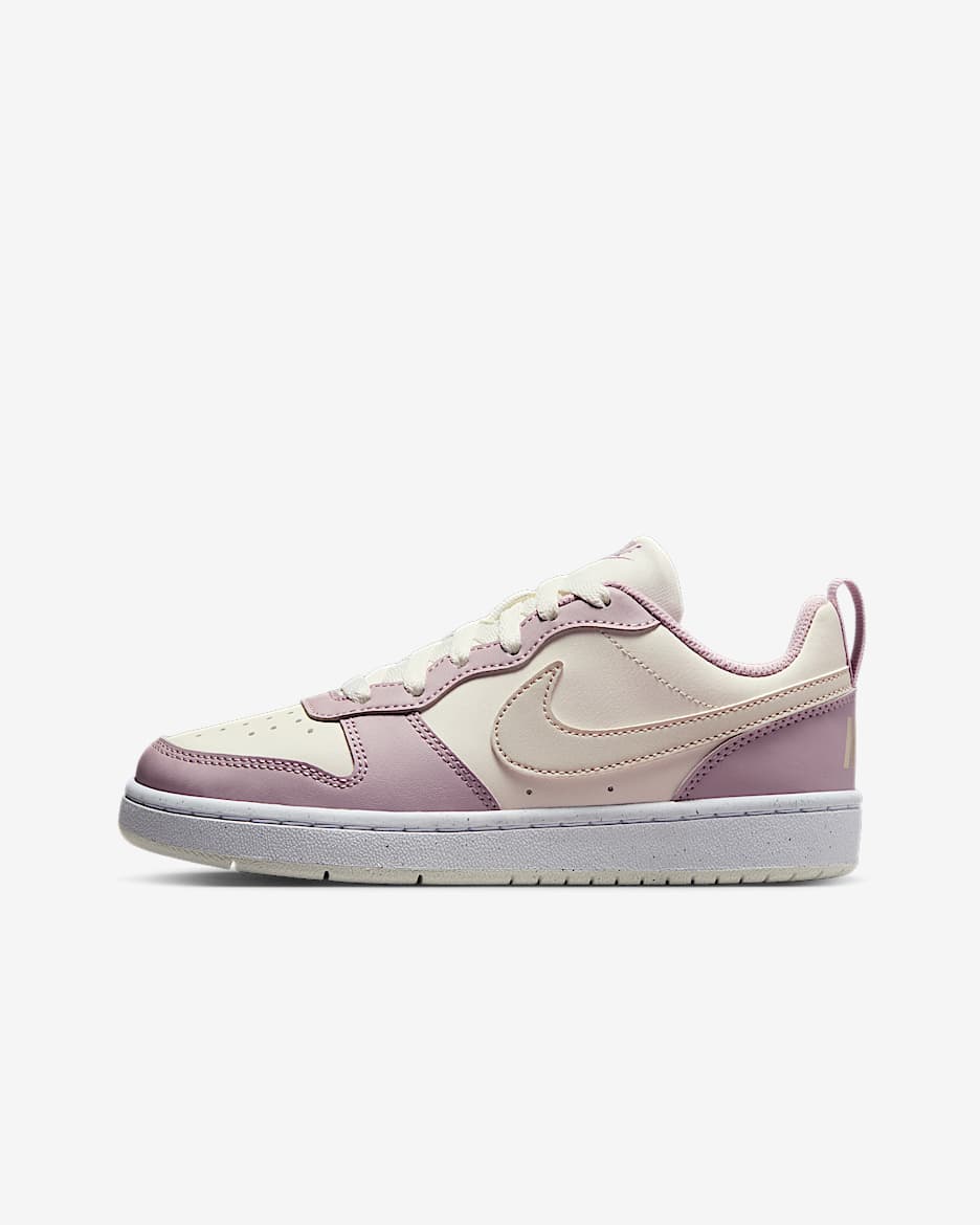 Calzado para niños grandes Nike Court Borough Low Recraft - Vela/Rosado partícula/Blanco/Marrón verdoso claro
