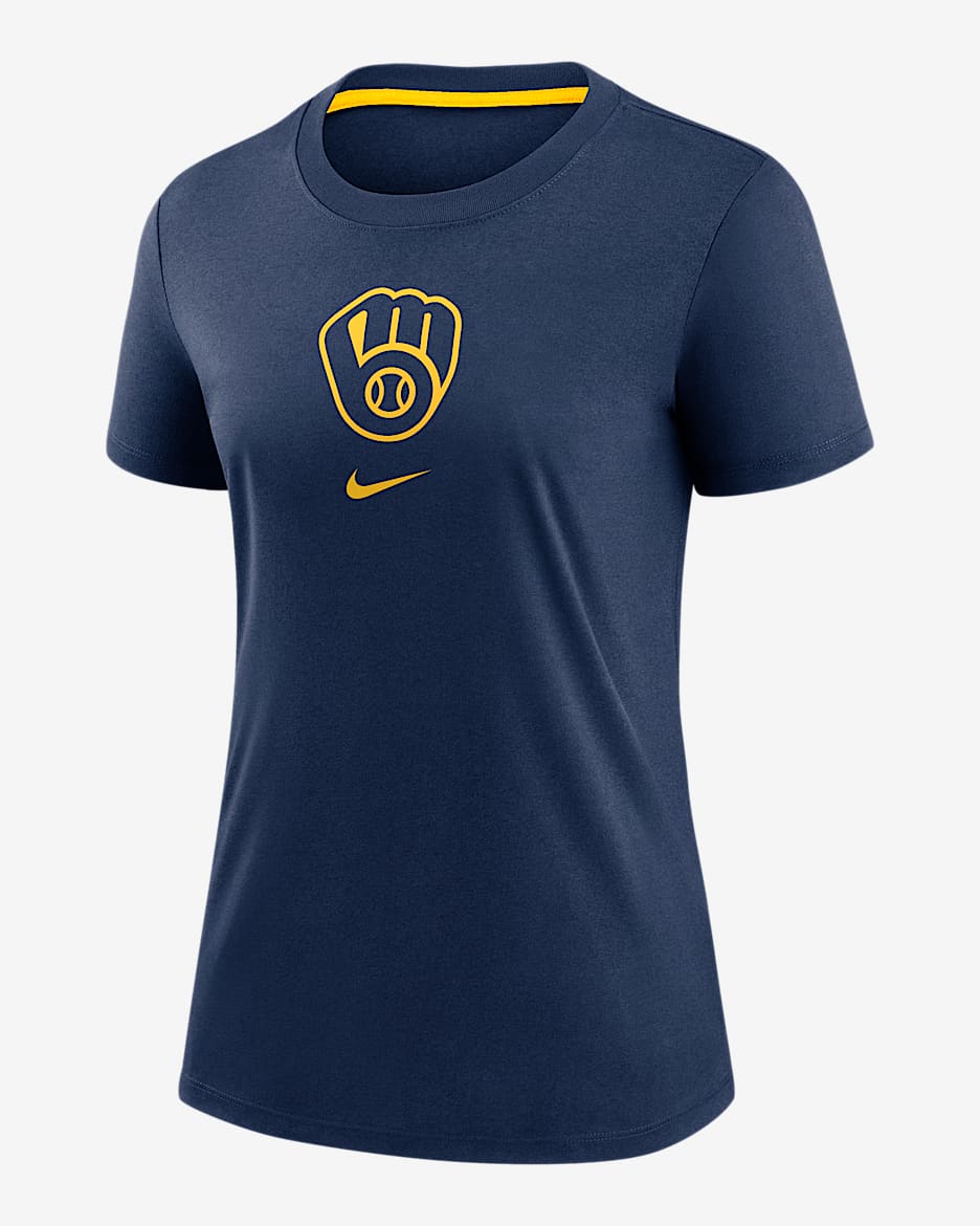 Playera Nike de la MLB para mujer Milwaukee Brewers Authentic Collection Early Work - Azul marino