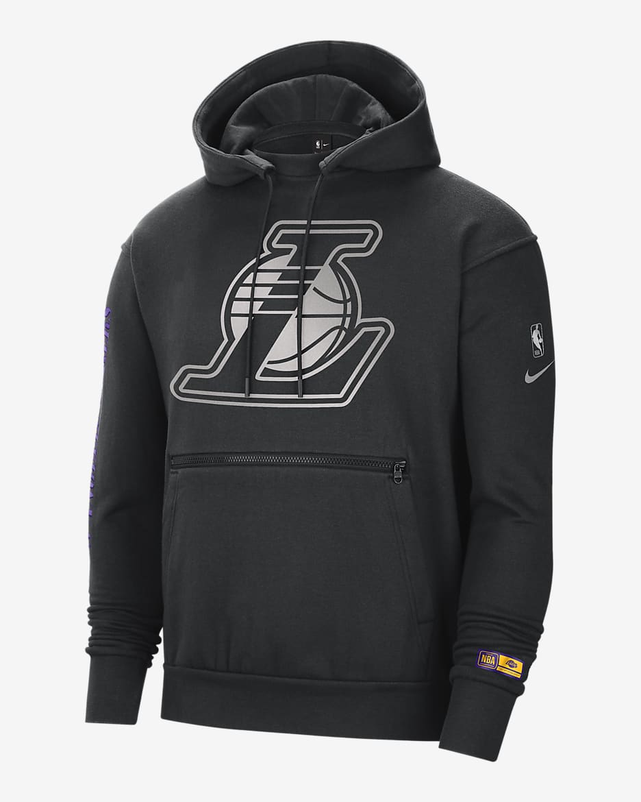Los Angeles Lakers Courtside Men's Nike NBA Pullover Hoodie - Black