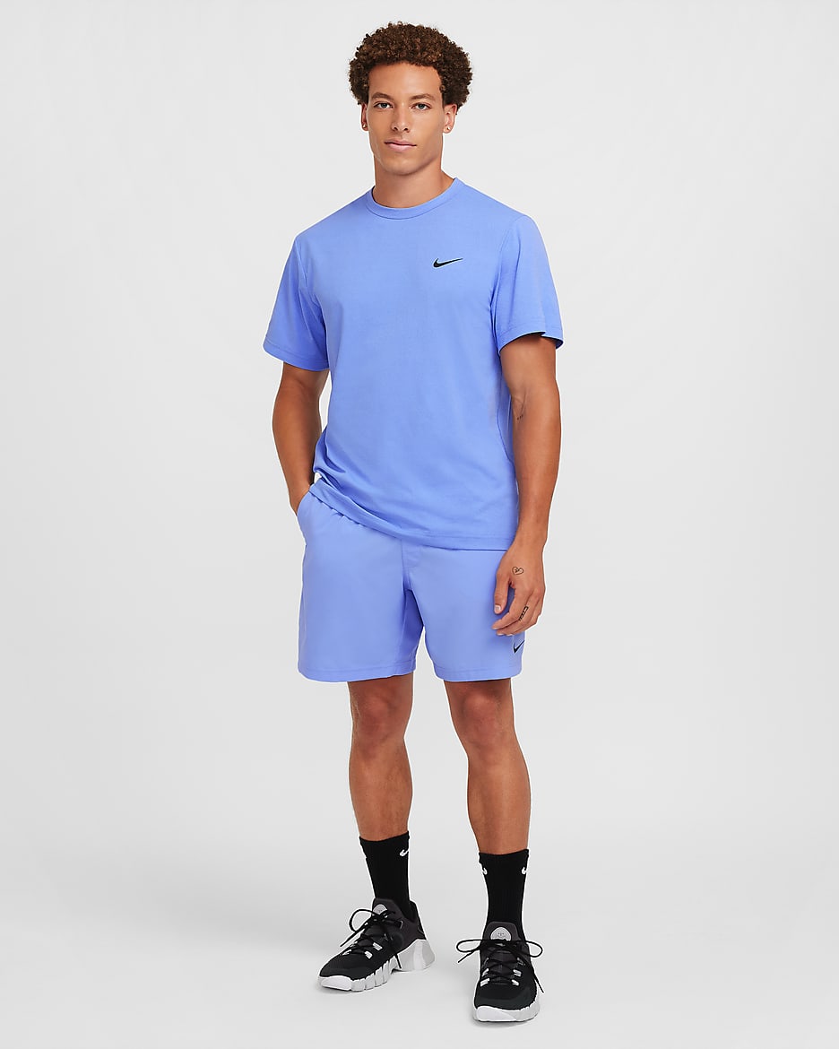 Kortærmet Nike Hyverse Dri-FIT UV-overdel til mænd - Royal Pulse/sort