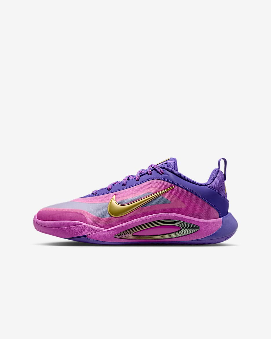 A'One A'ja Wilson Big Kids' Basketball Shoes - Fierce Purple/Hyper Violet/Hyper Magenta/Metallic Gold