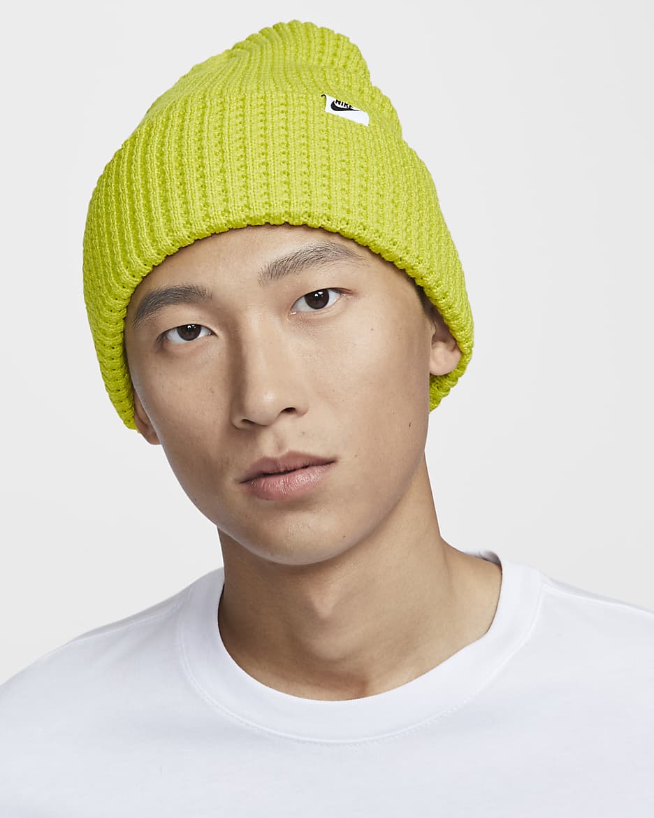 Gorro de tejido Knit con diseño tipo waffle Nike Peak - Cactus brillante