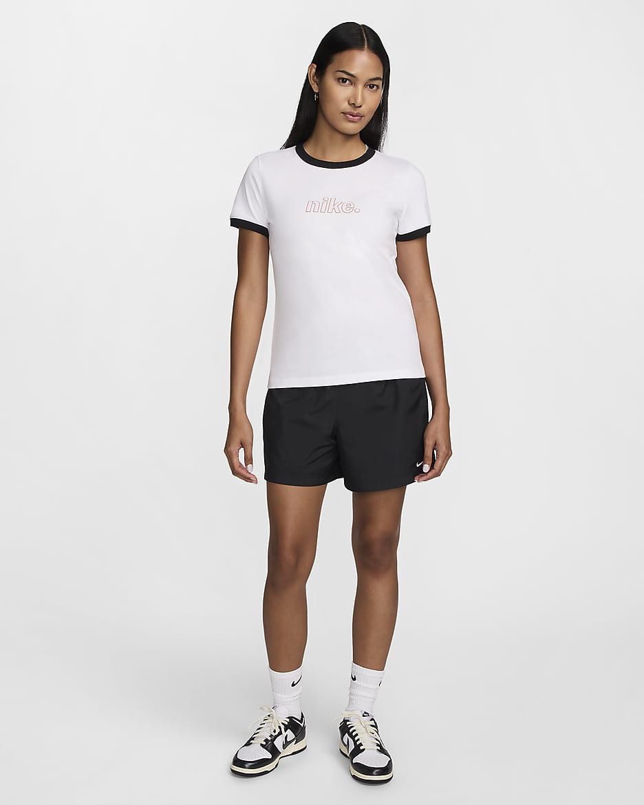 Nike Sportswear Women's Ringer T-Shirt - White/Black/Black