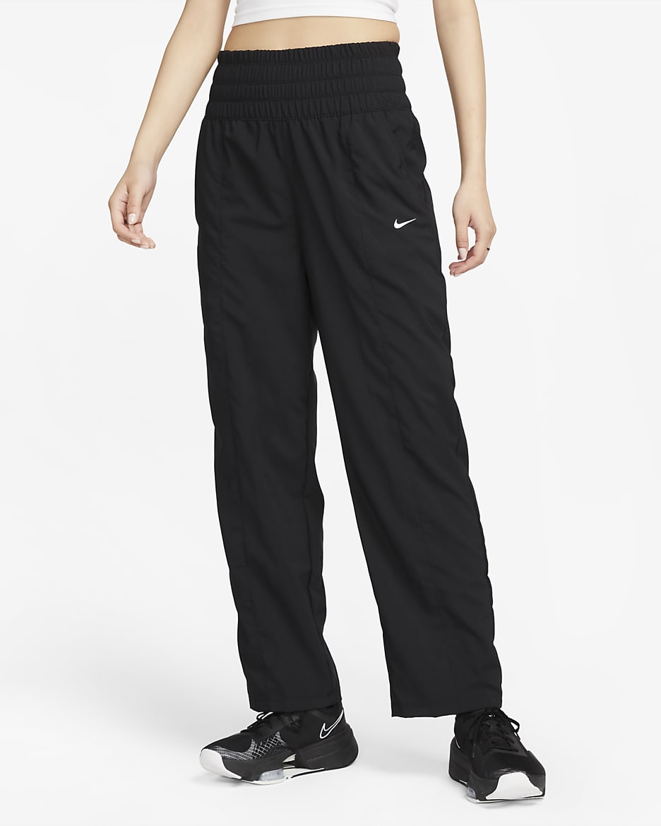 Nike Dri-FIT One Women's Ultra High-Waisted Trousers - Black/White