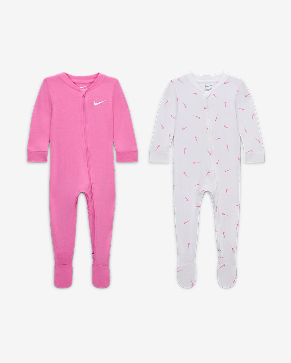 Monos para bebé (paquete de 2) Nike Baby Essentials - Rosa alegre