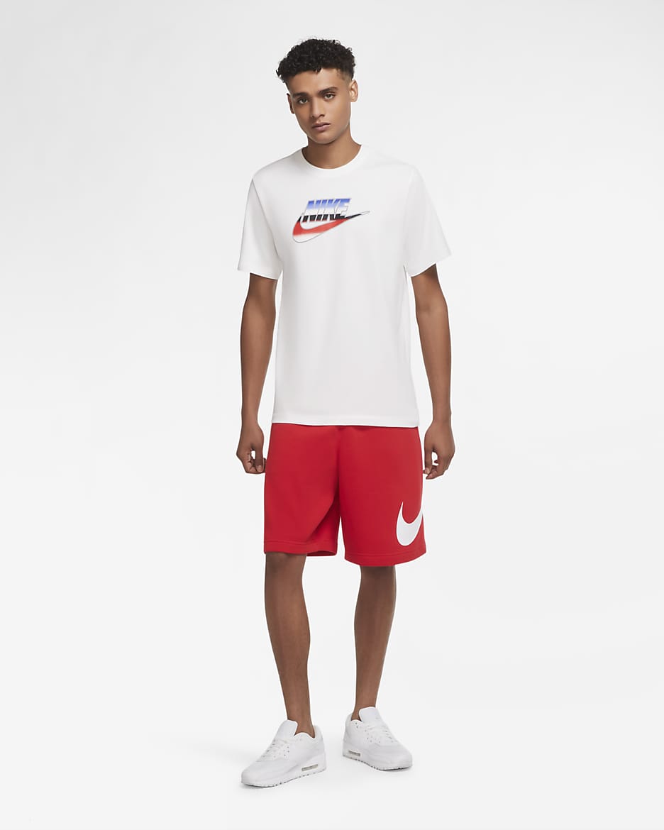 Nike Sportswear Club Men's Graphic Shorts - University Red/White