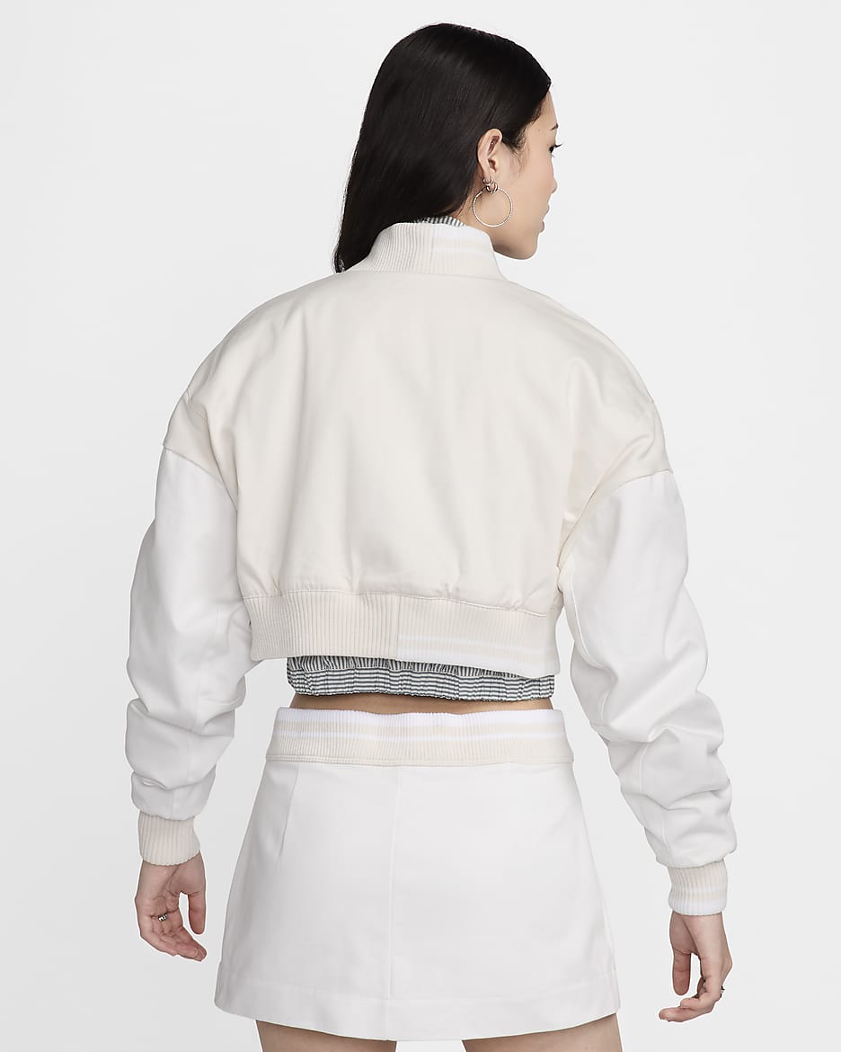 Nike Sportswear Destroyer Women's Cropped Canvas Jacket - Phantom/Summit White/Summit White