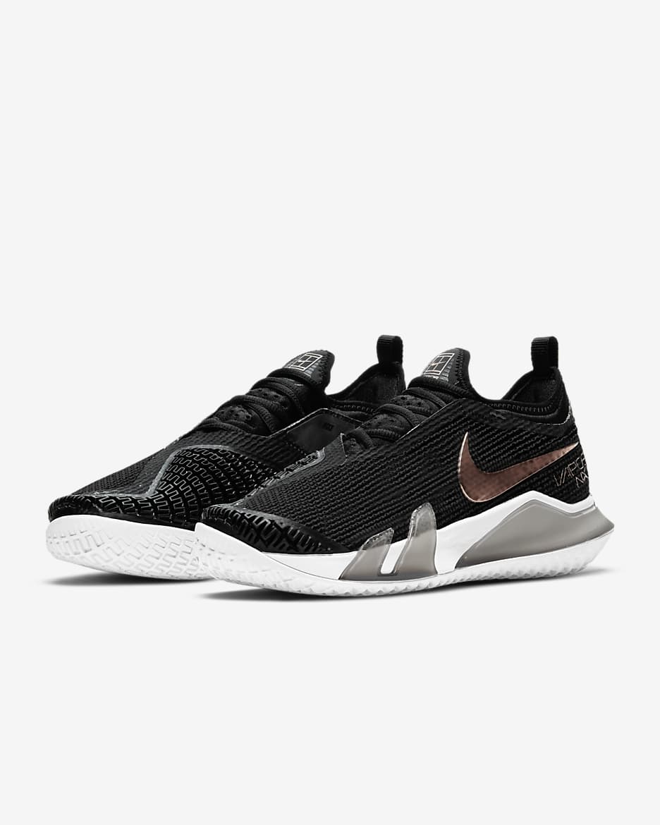 NikeCourt React Vapor NXT Women's Hard Court Tennis Shoes - Black/Metallic Red Bronze/White